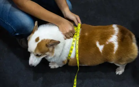 Misurare il corgi per capire come far dimagrire il cane. La circonferenza toracica è fondamentale per monitorare il peso.